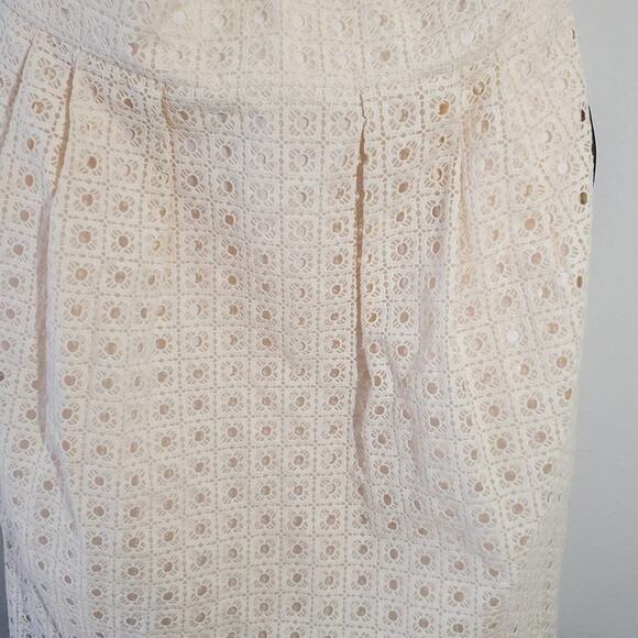 J. Crew‎ Cream Strapless Fit & Flare Dress Textured Party Cocktail Dress Size 16 - Picture 6 of 14